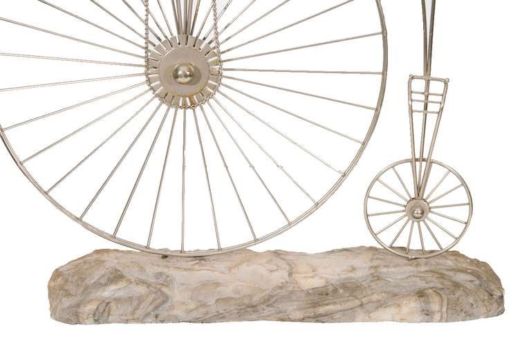 Mid-Century Modern Penny Farthing Bicycle Sculpture