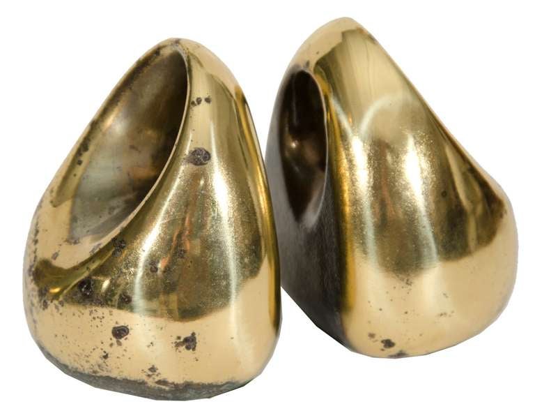Ben Seibel Brass Orb Bookends for Jenfredware at 1stDibs