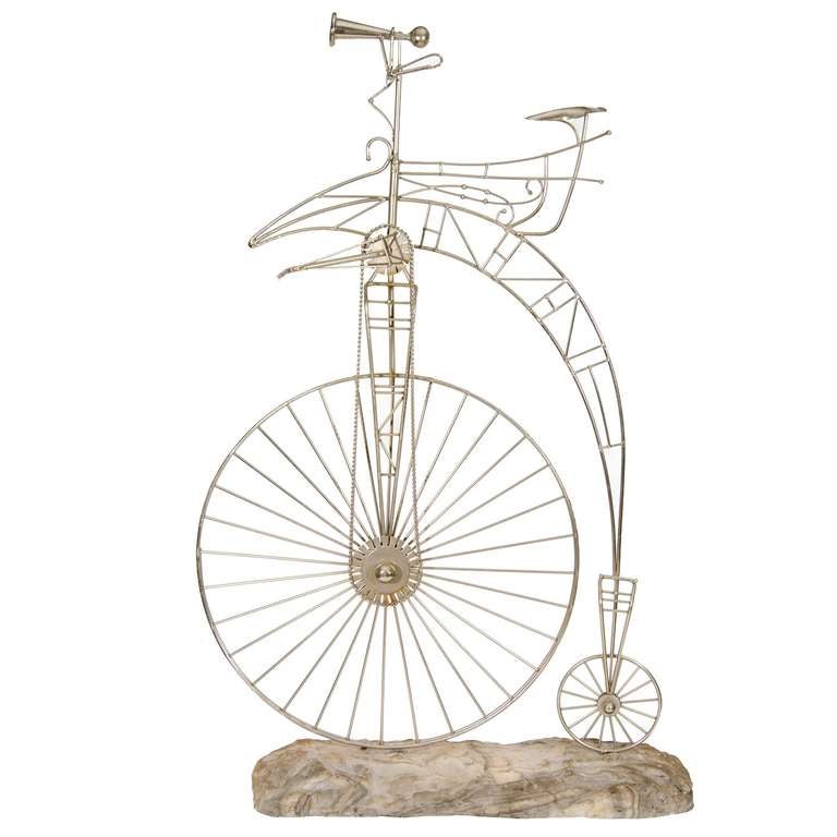Penny Farthing Bicycle Sculpture In Excellent Condition In New York, NY