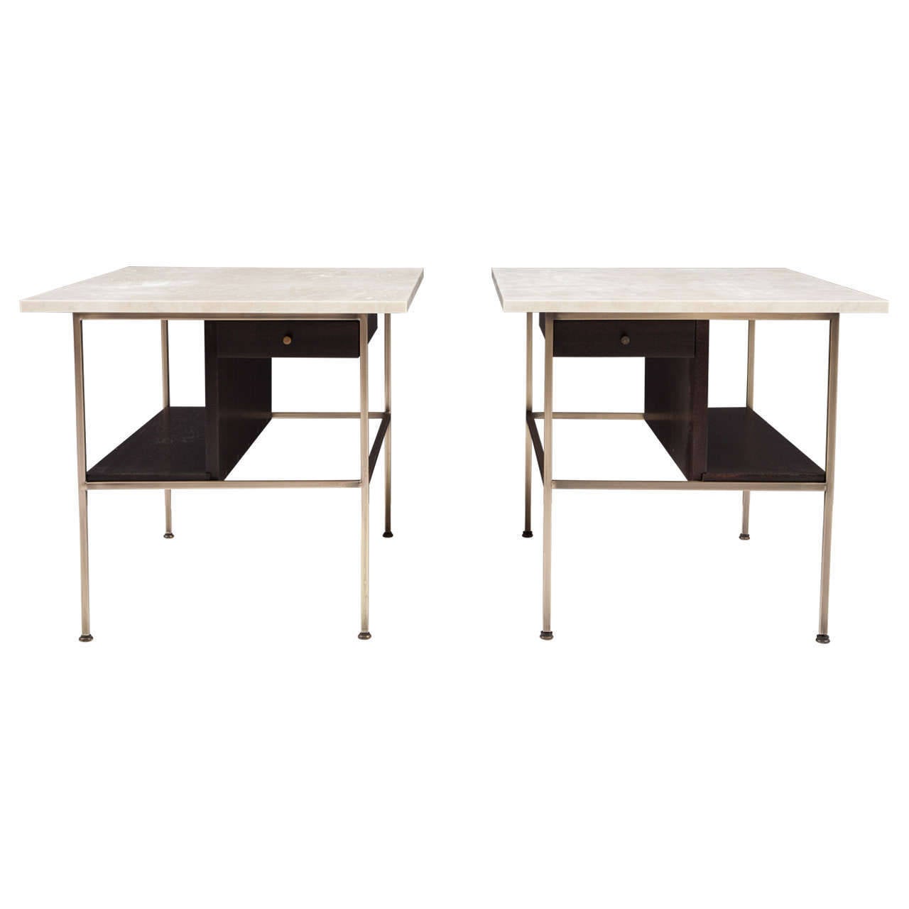 Paul McCobb 8702 Travertine-Top Tables for Directional 1