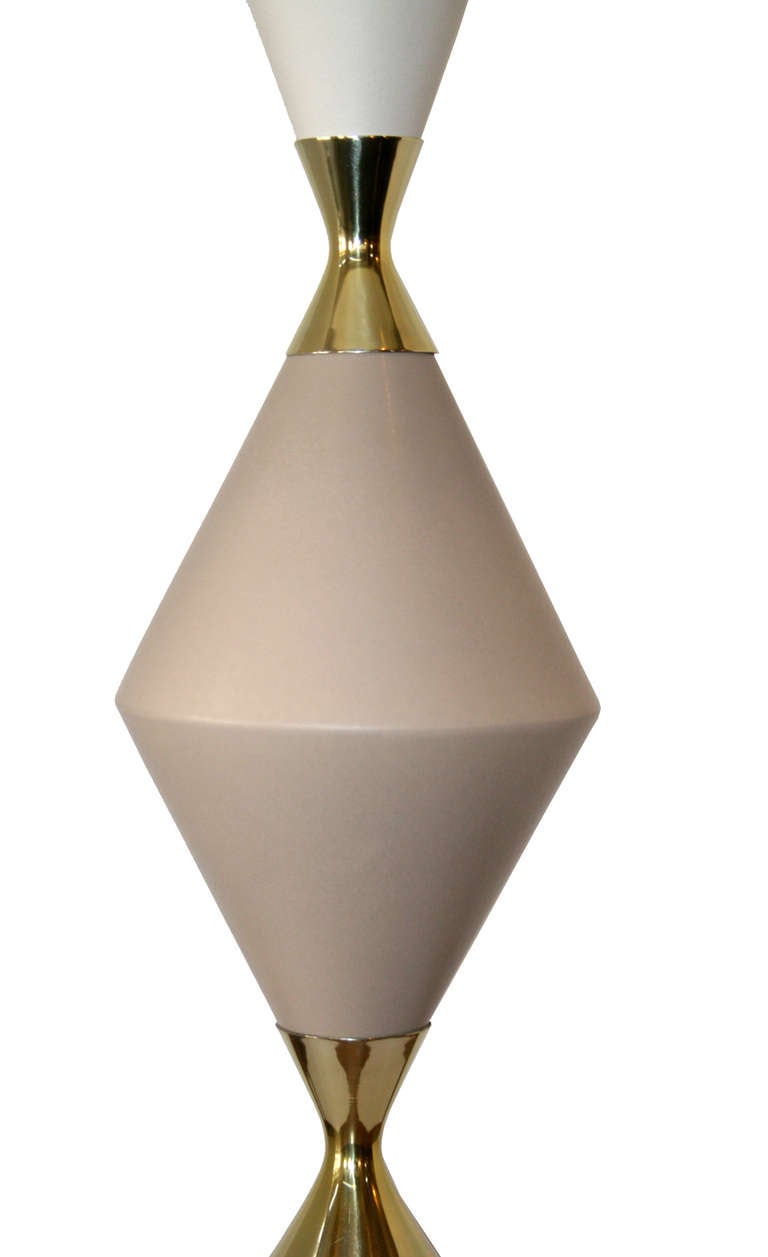 American Gerald Thurston For Lightolier Tri Color Ceramic Lamps