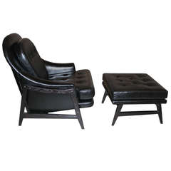 Edward Wormley For Dunbar Janus Line Lounge Chair - Ottoman