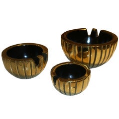 Vintage Ben Seibel for Jenfredware Set of Three Nesting Brass Bowls