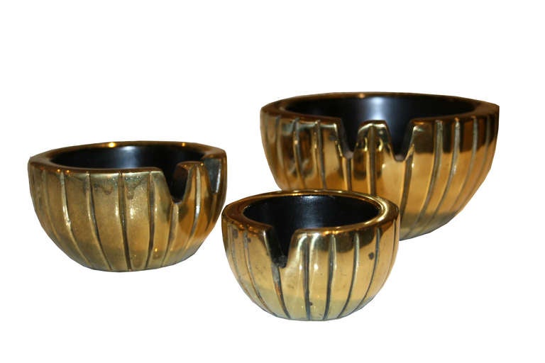 Ben Seibel for Jenfredware Set of Three Nesting Brass Bowls In Excellent Condition In New York, NY