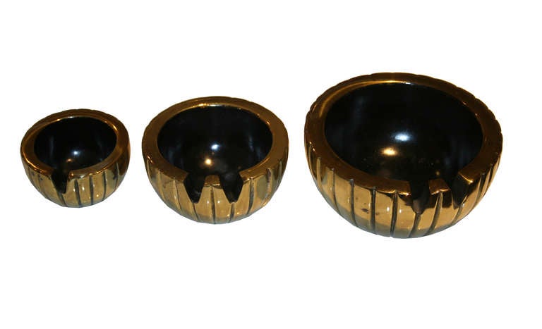 Ben Seibel for Jenfredware Set of Three Nesting Brass Bowls 1