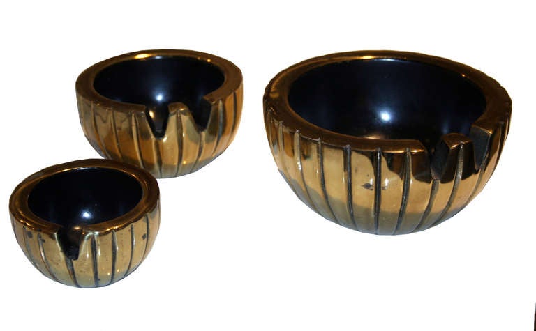 Ben Seibel for Jenfredware Set of Three Nesting Brass Bowls 2