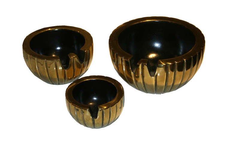 Ben Seibel for Jenfredware Set of Three Nesting Brass Bowls 3