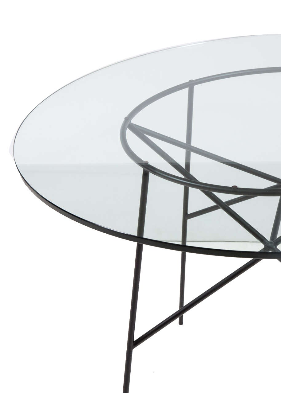 American Roy Wire Frame Iron Dining Table For Sale