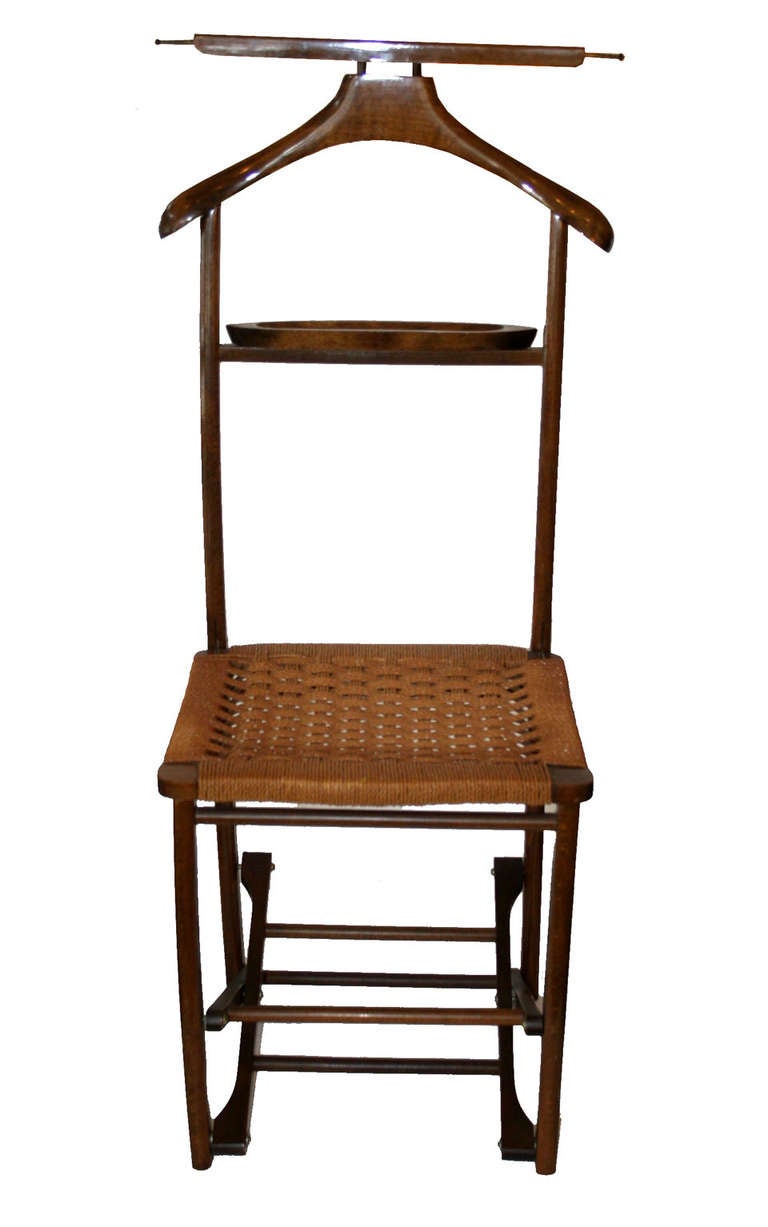 Walnut 1960's Folding Italian Valet Chair