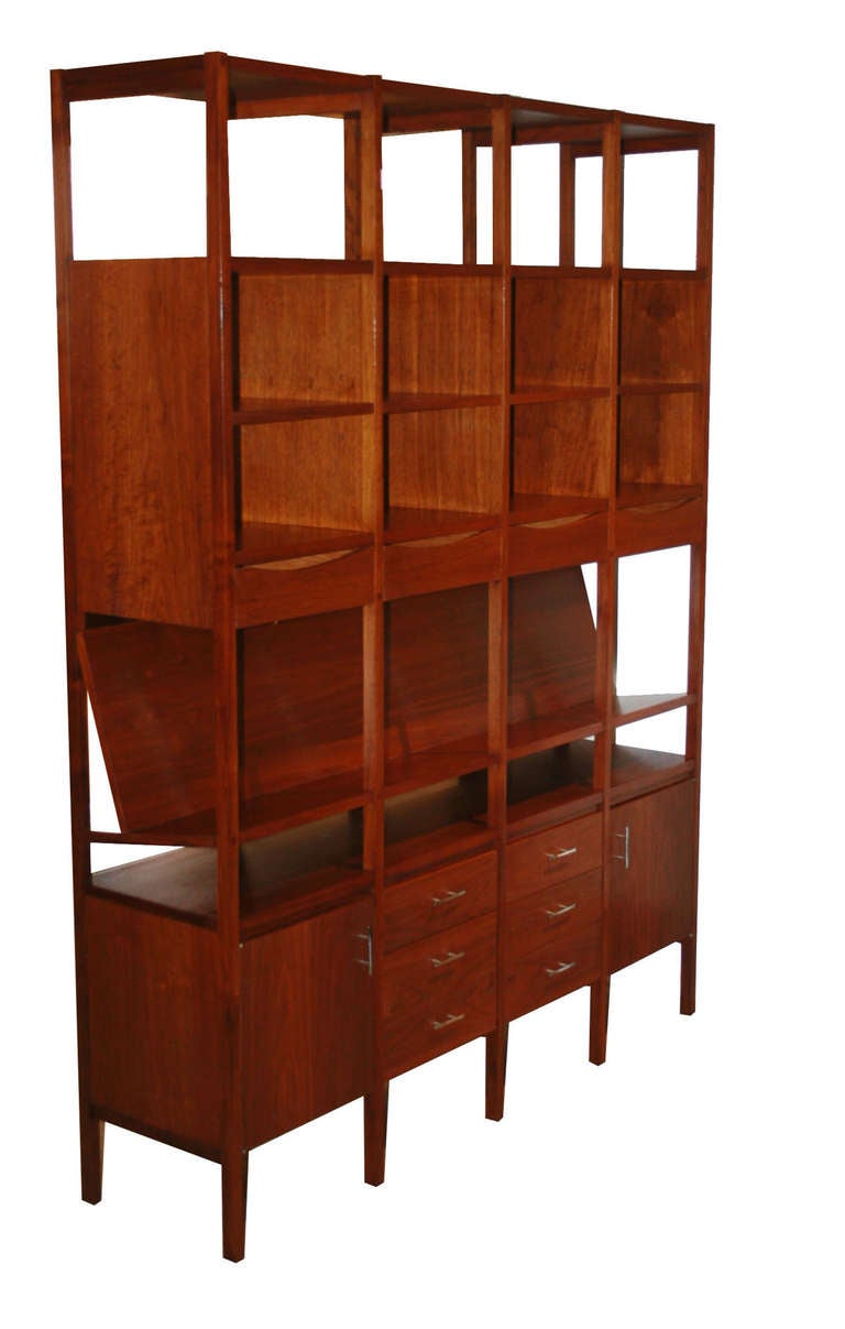 Walnut Paul McCobb Delineator Group for Lane Storage Wall