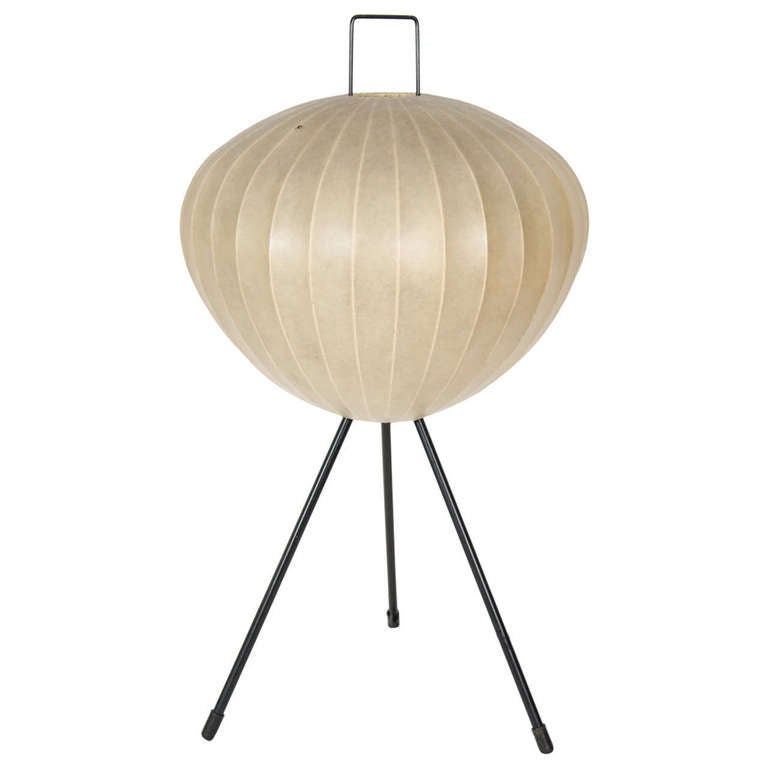 1950s Tripod Bubble Floor Lamp on Tripod Base