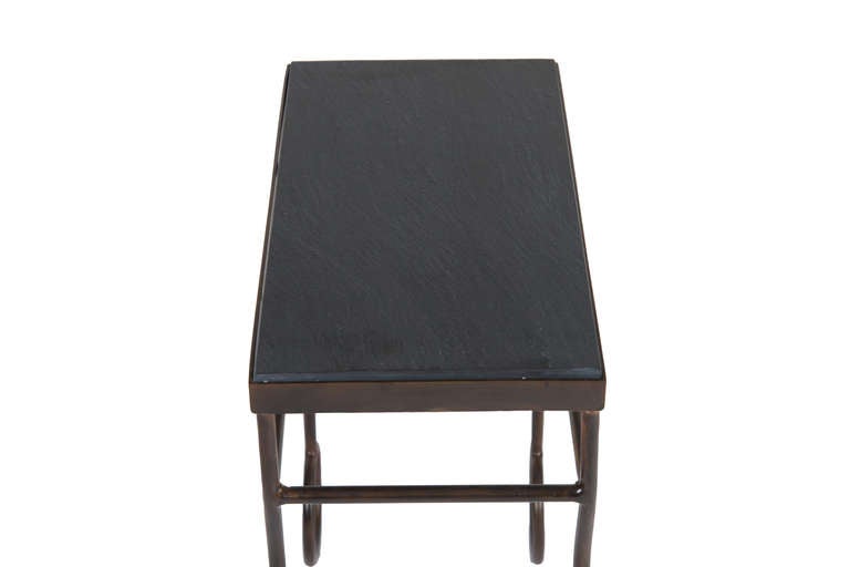 American Biron Iron Frame Slate Top Table For Sale