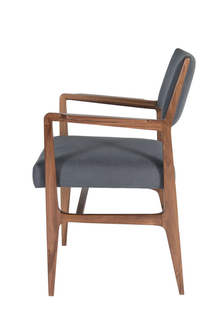 American Maze Walnut Arm Dining Chair For Sale