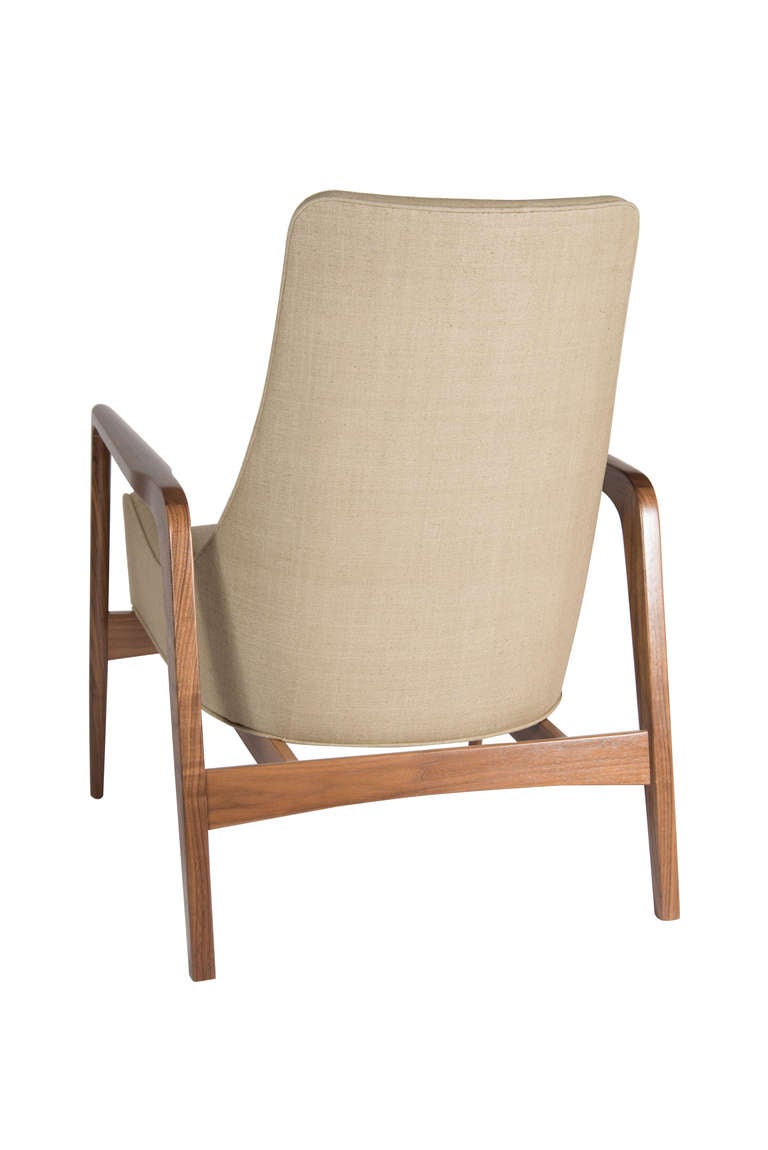 Contemporary Warren Walnut Lounge Chair For Sale