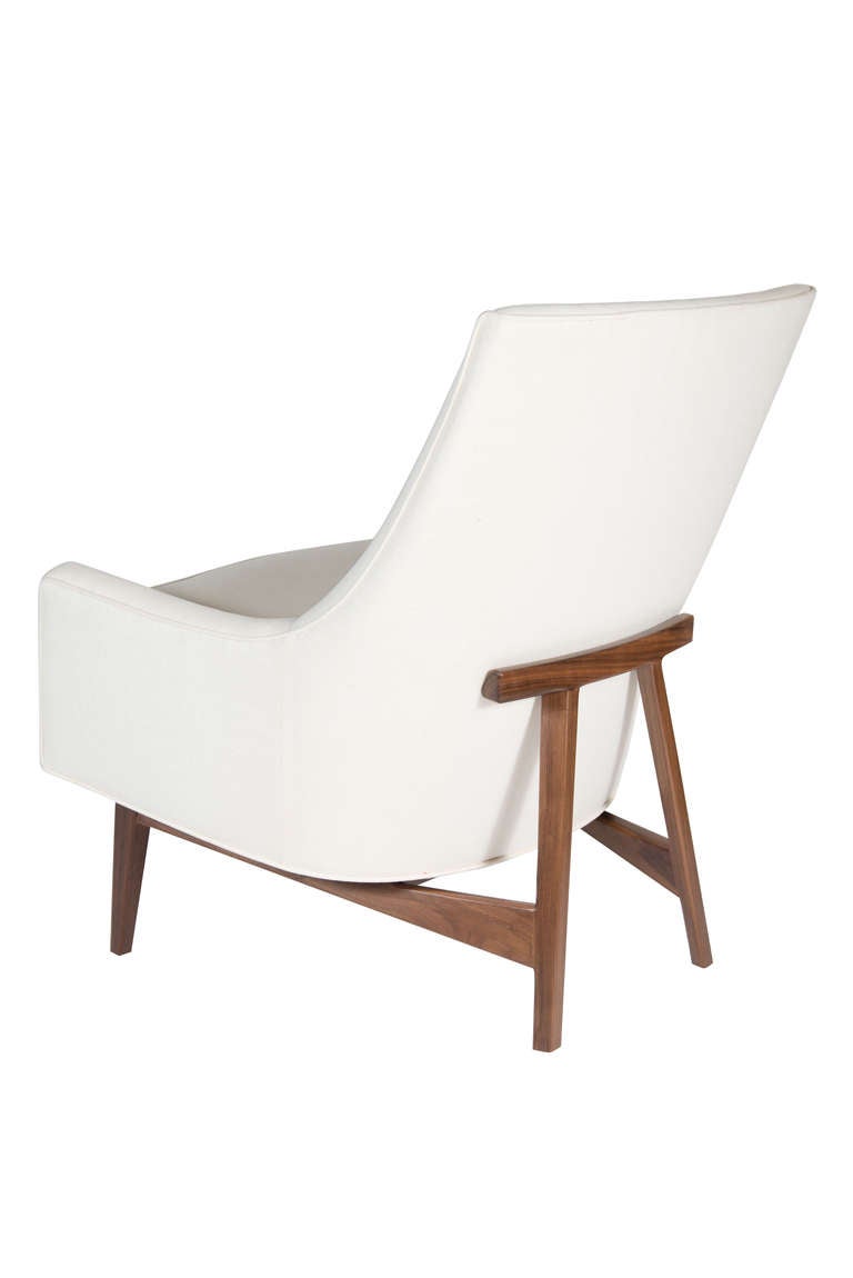 American Cedrick Walnut Base Lounge Chair For Sale