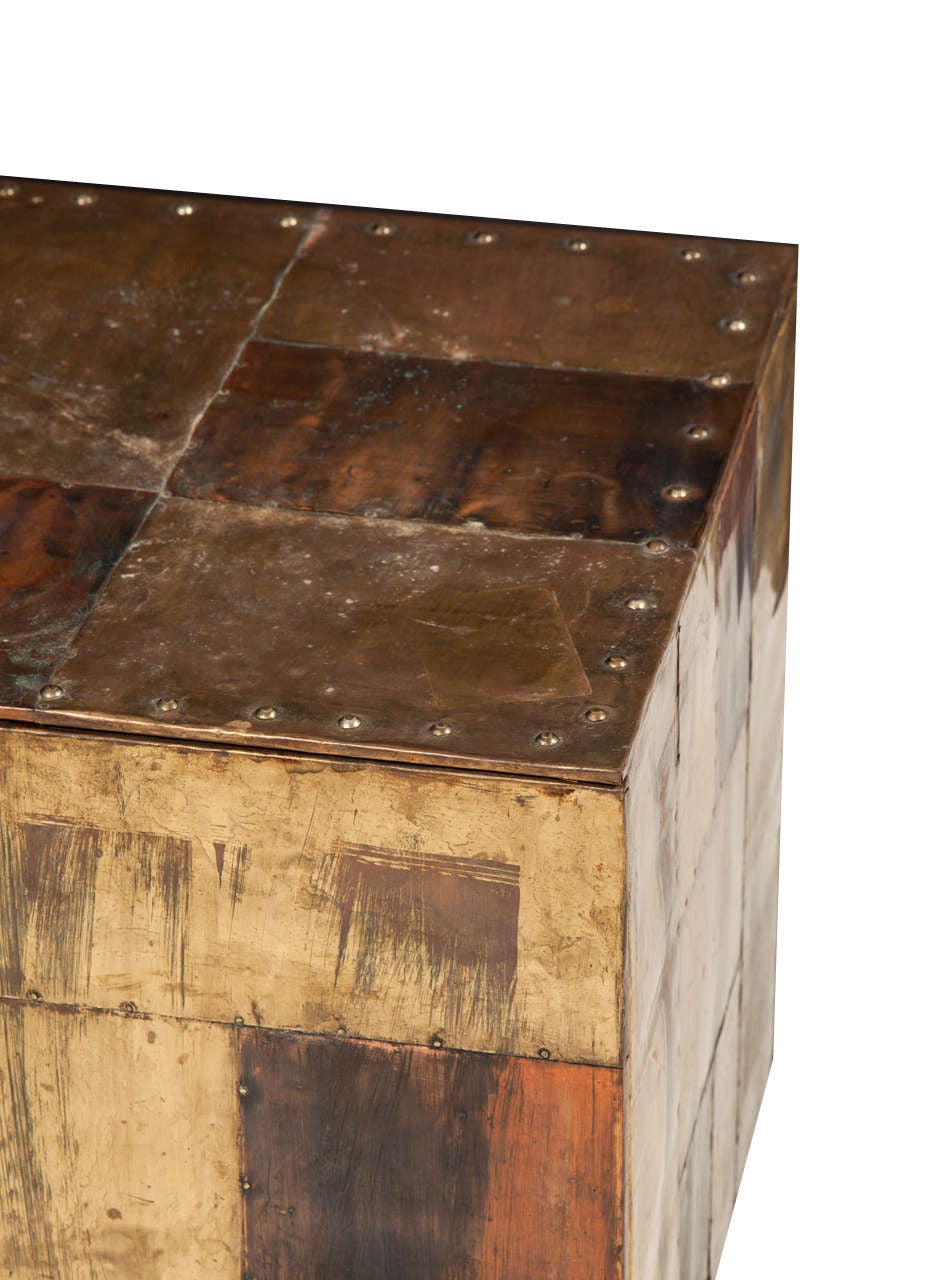 Late 20th Century Brutalist Patchwork Cube Occasional Table