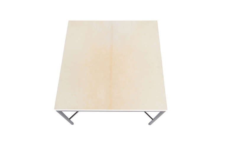 American Trapp Parchment Top Side Table For Sale