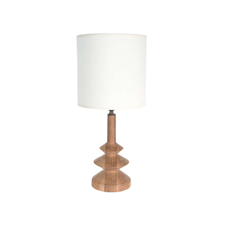 Hoover Turned Walnut Table Lamp For Sale