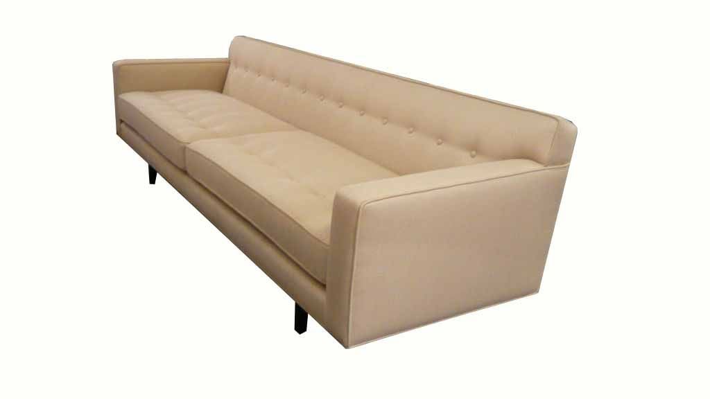 American Edward Wormley for Dunbar Mahoghany Frame Tufted Sofa