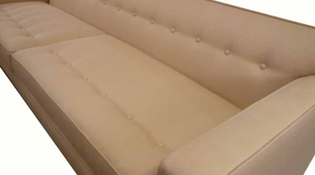 Mid-20th Century Edward Wormley for Dunbar Mahoghany Frame Tufted Sofa