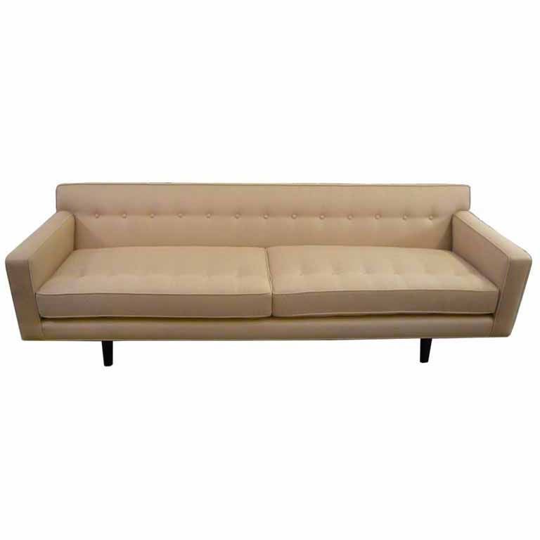 Edward Wormley for Dunbar Mahoghany Frame Tufted Sofa