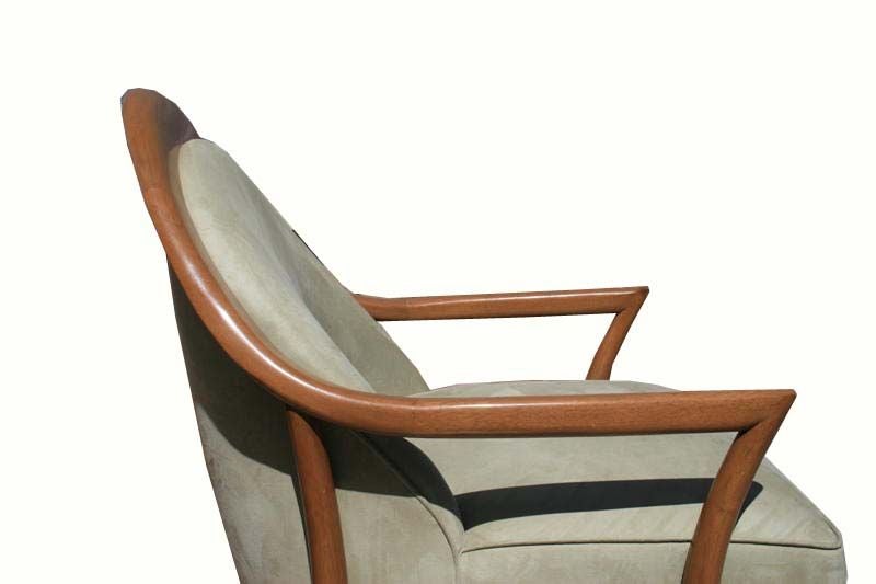 American T.H. Robsjohn-Gibbings Solid Walnut Armchair For Sale