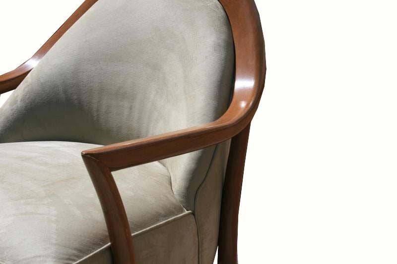 20th Century T.H. Robsjohn-Gibbings Solid Walnut Armchair For Sale