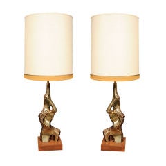 Brutal Style Cast Brass Laurel Lamps