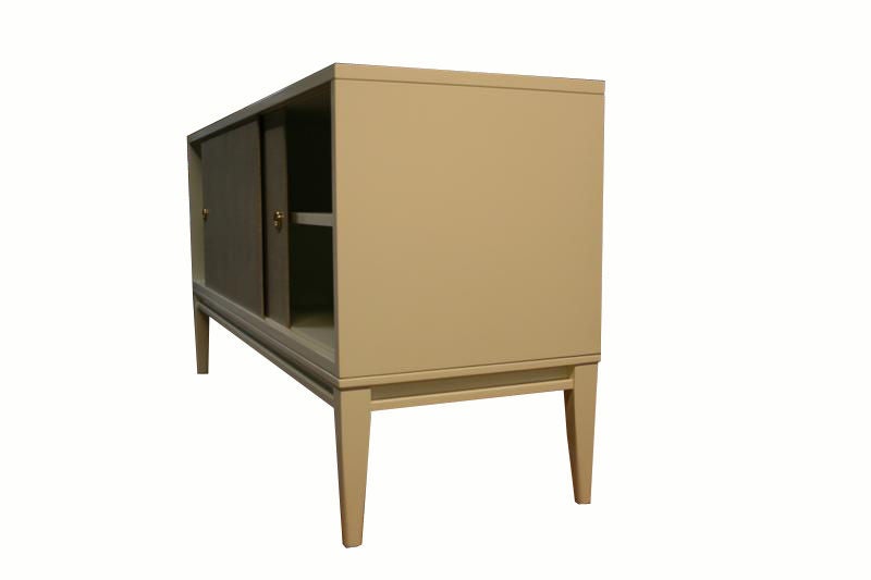 Bishop Lacquered Linen Door Console For Sale 1