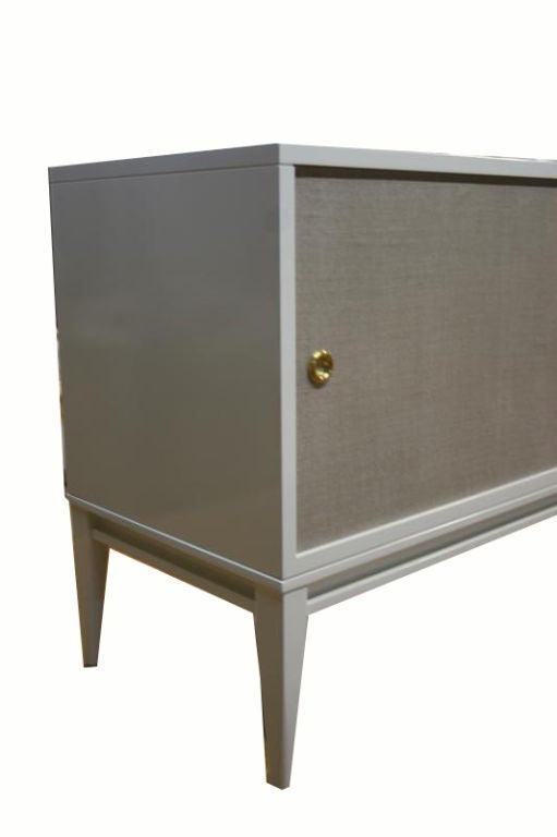 Bishop Lacquered Linen Door Console For Sale 2