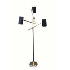1950's Brass 3 Arm Italian Floor Lamp