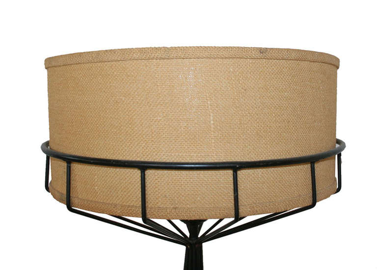 Mid-20th Century Iron Frame Floor Lamp by Tony Paul for Elton