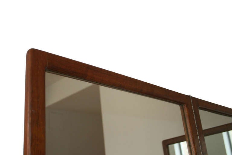 Custom Triptych Mirror in Sedua by Gerald McCabe In Good Condition In New York, NY