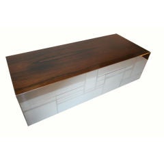 Paul Evans Cityscape Chrome and Rosewood Wall Console
