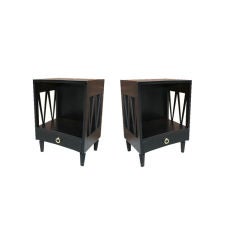 1940's Ebony Single Drawer Nightstands