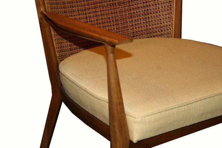 Walnut Paul McCobb for Directional Caned back Club Chairs