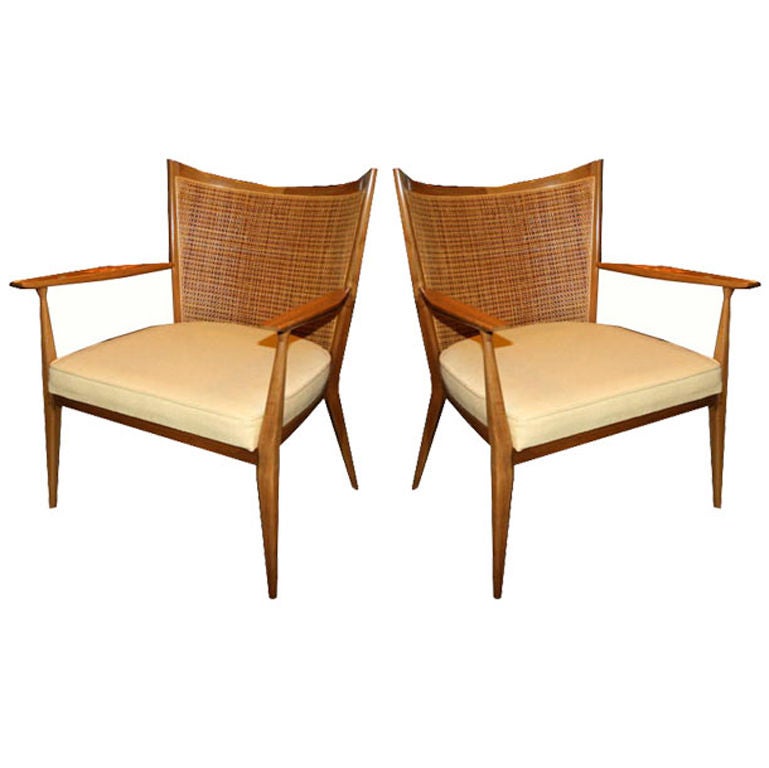 Paul McCobb for Directional Caned back Club Chairs