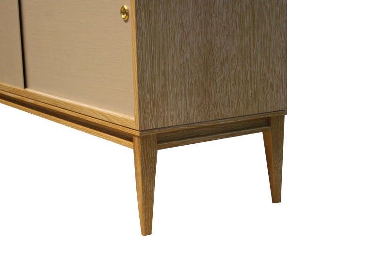 bishop oak accent cabinet with linen door