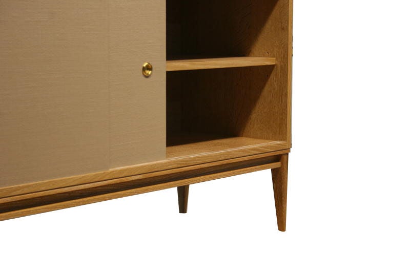 Bishop Lacquered Linen Door Console For Sale 3