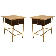 Paul McCobb Travertine Top Night Tables for Directional