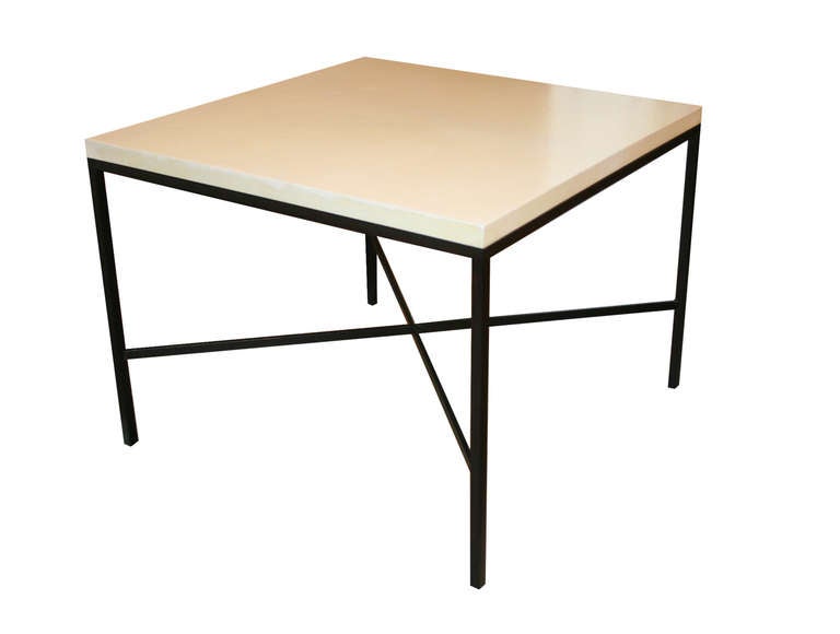 Trapp Parchment Top Side Table In Excellent Condition For Sale In New York, NY