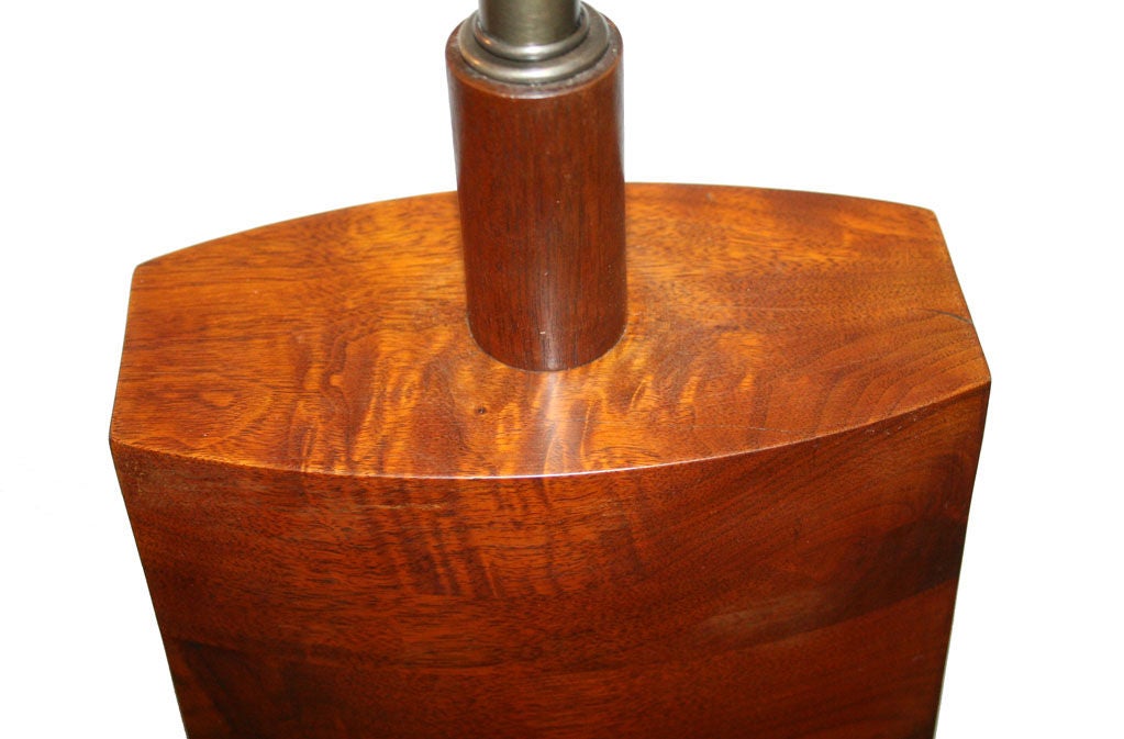 Solid Walnut Table Lamp, circa 1970 For Sale 4