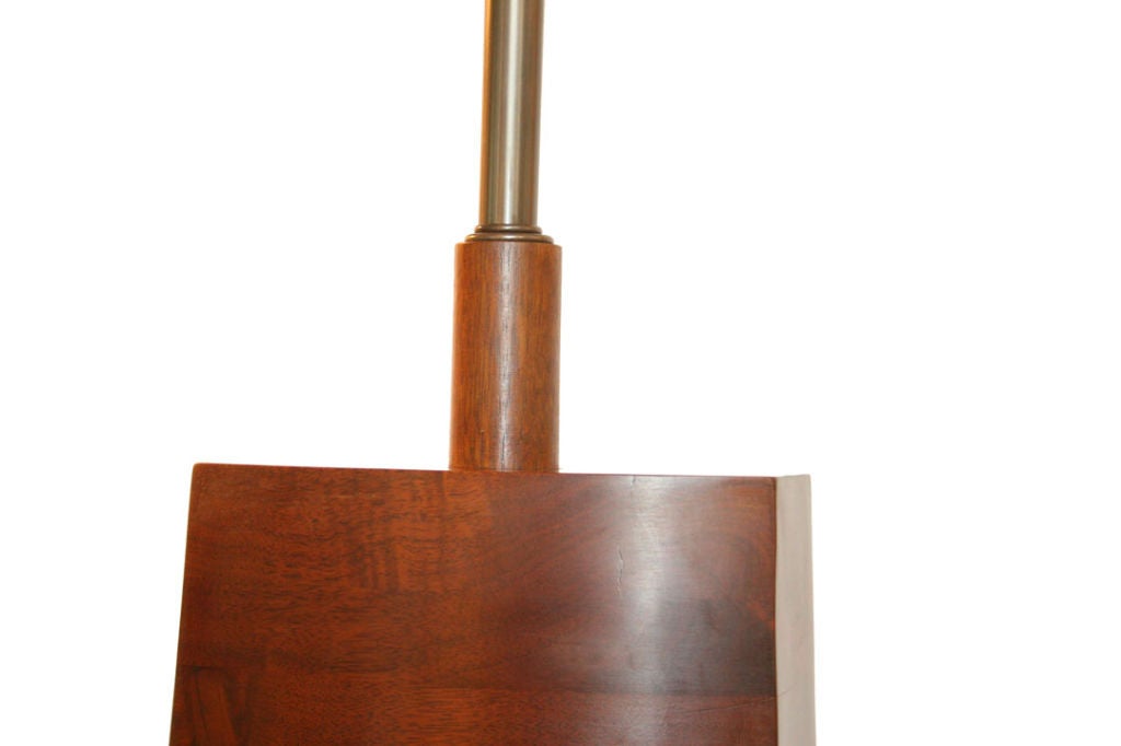 20th Century Solid Walnut Table Lamp, circa 1970 For Sale