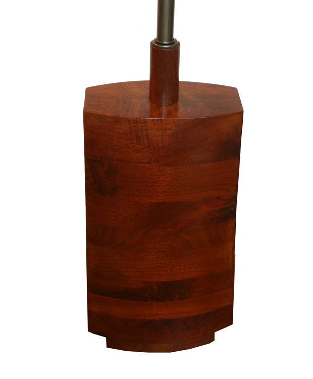 Solid Walnut Table Lamp, circa 1970 For Sale 1