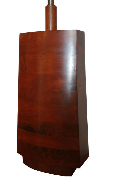 Solid Walnut Table Lamp, circa 1970 For Sale 2