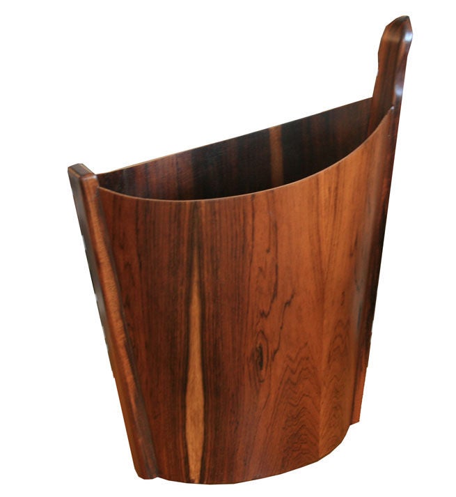 Vintage Danish Modern Rosewood Westnofa Waste Basket at 1stdibs