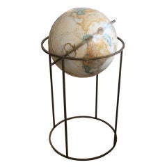 1960's Brass Stand Floor Terrestrial Globe