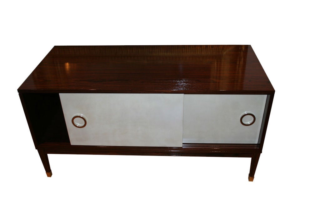 American Ryan Parchment Door Rosewood Console For Sale