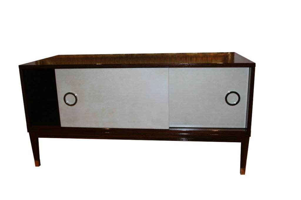 Contemporary Ryan Parchment Door Rosewood Console For Sale