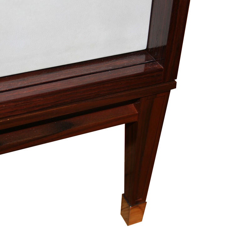 Nickel Ryan Parchment Door Rosewood Console For Sale